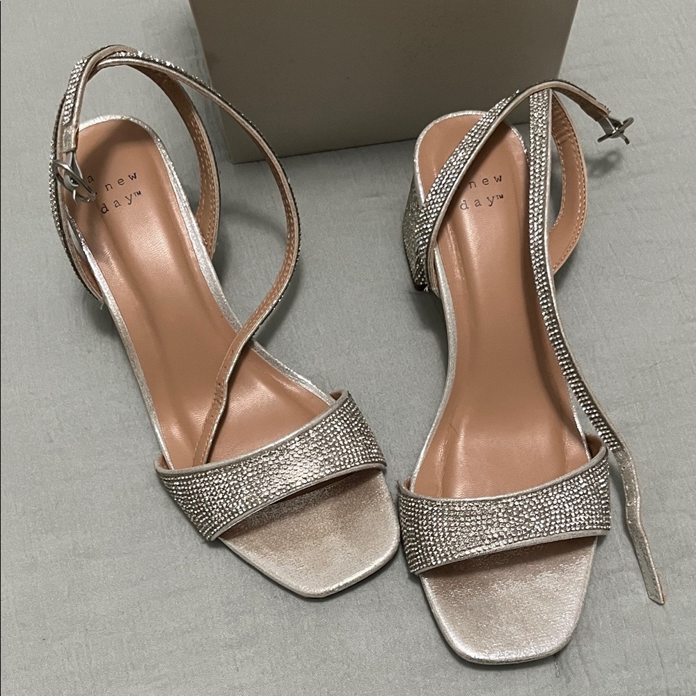 A New Day Women's Glittering Silver Heels